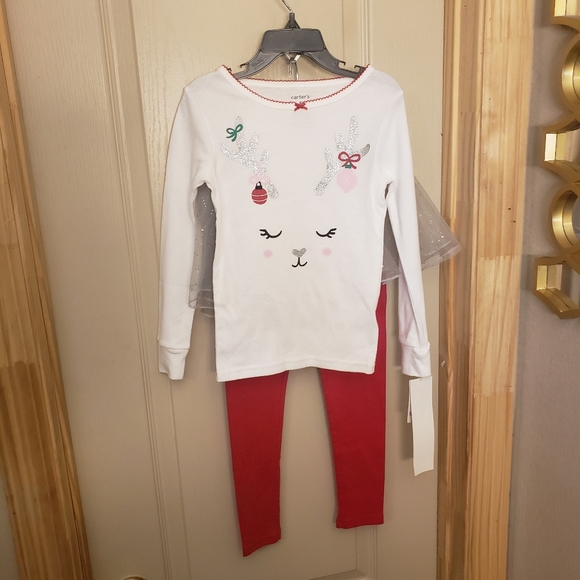 Nwot girls carters christmas tutu pj's reindeer - Picture 2 of 7